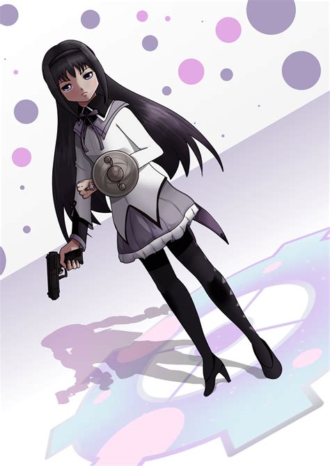 Majority of her weapons are guns or explosives, good for short or long range combat. . Homura akemi fanart